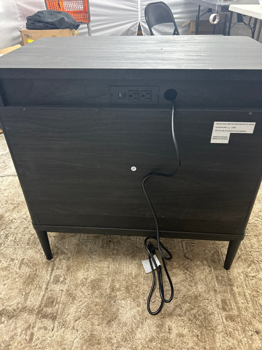 Better Homes & Gardens Oaklee 3 Drawer Nightstand with USB, Charcoal Finish - new