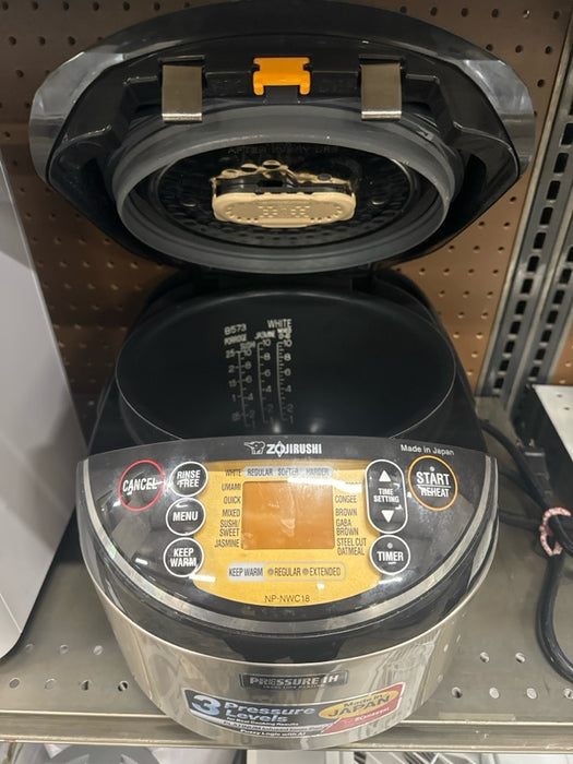 Zojirushi Pressure Induction Heating Rice Cooker & Warmer, 10 Cup, Stainless Black, Made in Japan - use_like_new