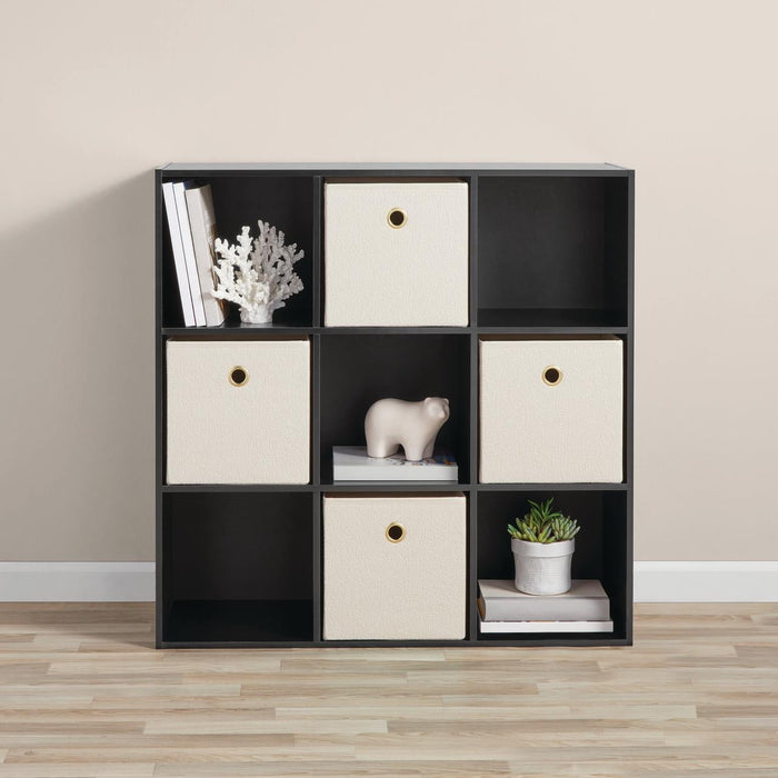 Mainstays 11 9-Cube Storage Organizer, Black - new