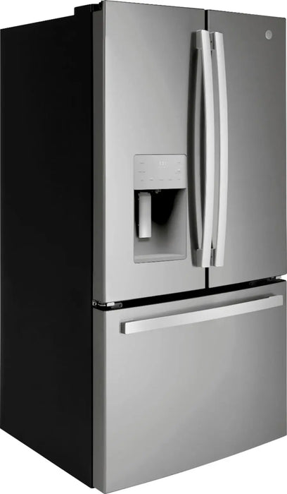 GE - 25.6 Cu. Ft. French Door Refrigerator with Space-Saving Ice Maker - Stainless Steel - display_model