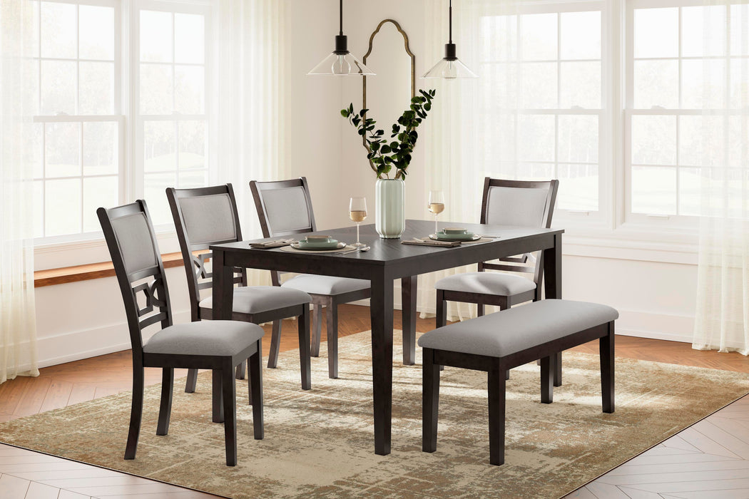 Langwest Brown Dining Room Table Set (6/CN)