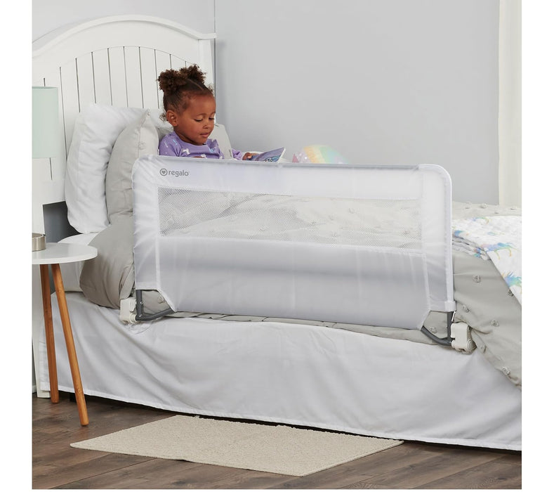 Regalo Swing Down Bed Rail Guard, with Reinforced Anchor Safety System - open_box