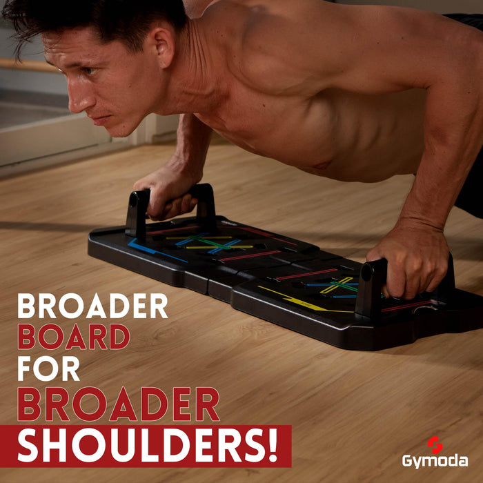 GYMODA Push Up Board for Men & Women | Portable Gym | Foldable Board | Home Workout Equipment | Muscle Max Push Board | Multi-Function | Push Up Board for Floor Fitness Strength & Exercise - open_box