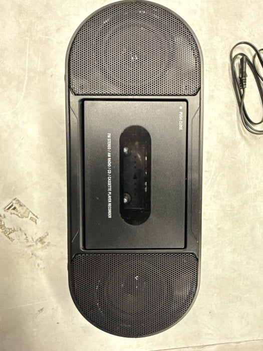 onn. Portable CD/Cassette Boombox with Bluetooth Wireless Technology, Black - new