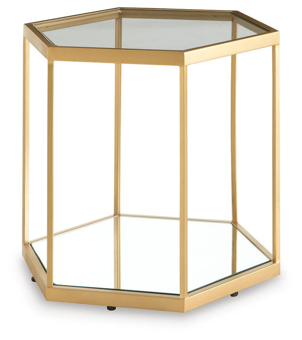 Veerwick Gold Finish Accent Cocktail Table
