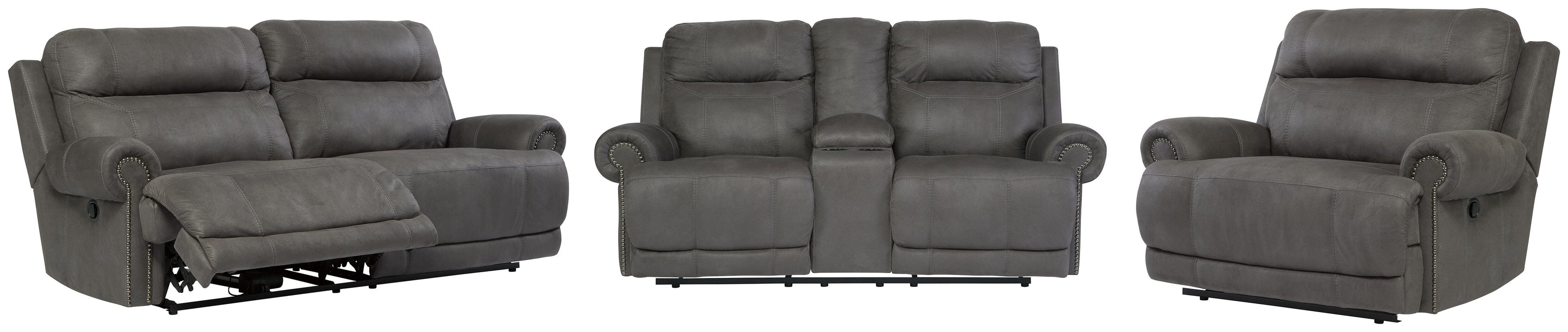 Austere Gray Austere Sofa, Loveseat and Recliner