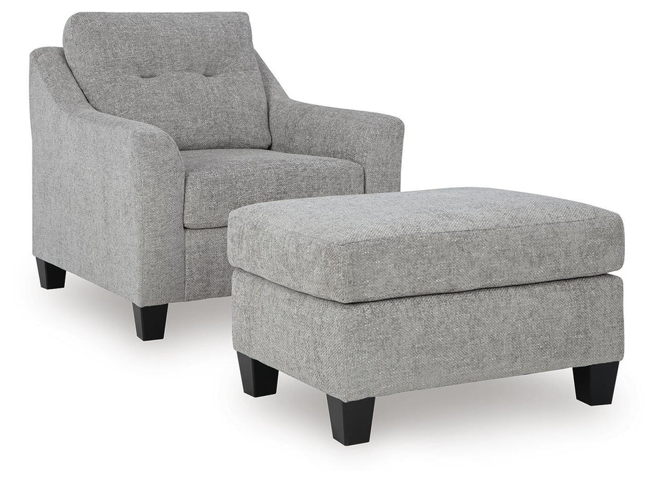 Keenelynn Nickel Keenelynn Chair and Ottoman