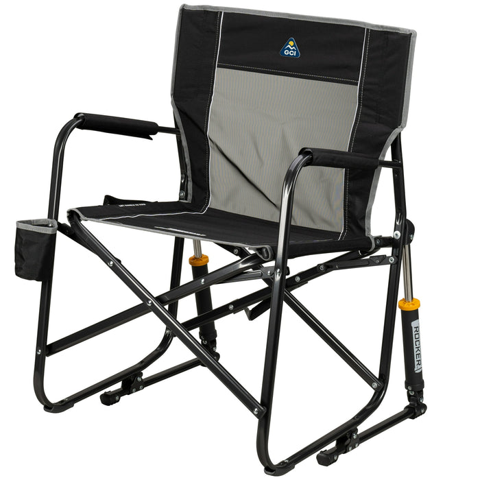 GCI Outdoor Freestyle Rocker Foldable Rocking Camp Chair, Black - new