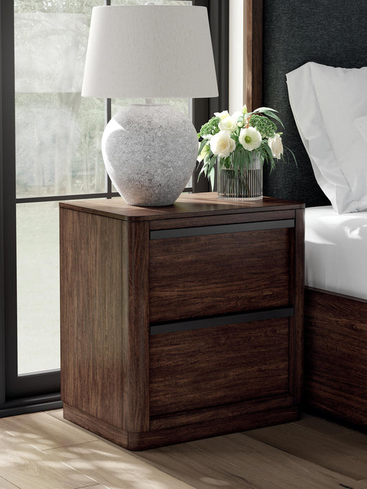 Kendamor Dark Brown Two Drawer Night Stand