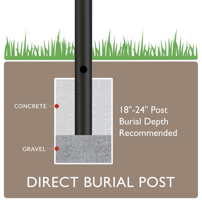 80-Inch Outdoor Lamp Post - Lamp Posts Outdoor Lighting for Driveways, Porches, Pathways, and Patios - Direct Burial Outdoor Post Light in Black, Design House WM750181 - open_box