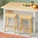 Set of 2 24" Solid Wood Backless Saddle Counter Height Barstools Natural - Room Essentials™