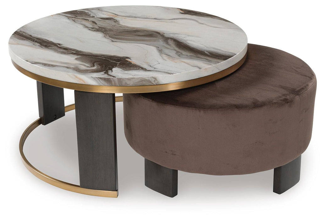 Jazmore Brown/Brass Finish Nesting Cocktail Tables (Priced Per Item, Must Order 2, 4, 6, or 8)