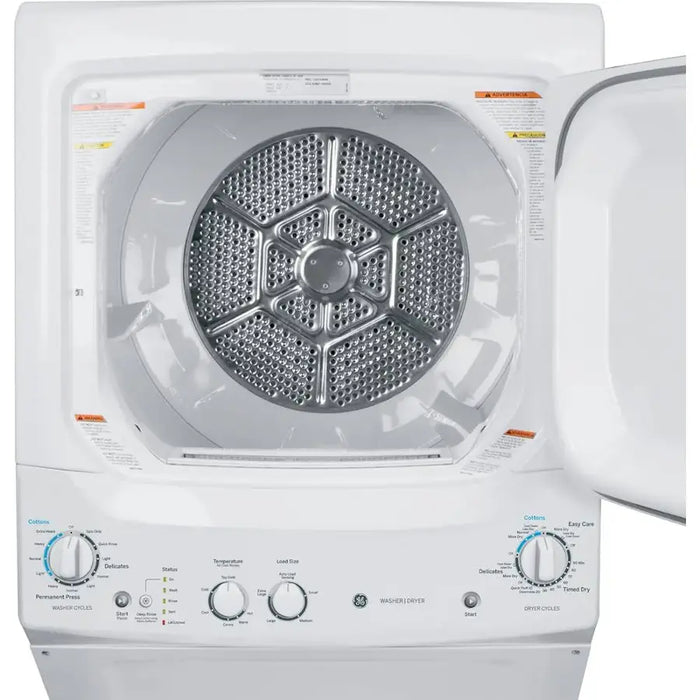 GE Unitized Spacemaker 3.8 cu. ft. Capacity Washer with Stainless Steel Basket and 5.9 cu. ft. Capacity Gas Dryer - display_model