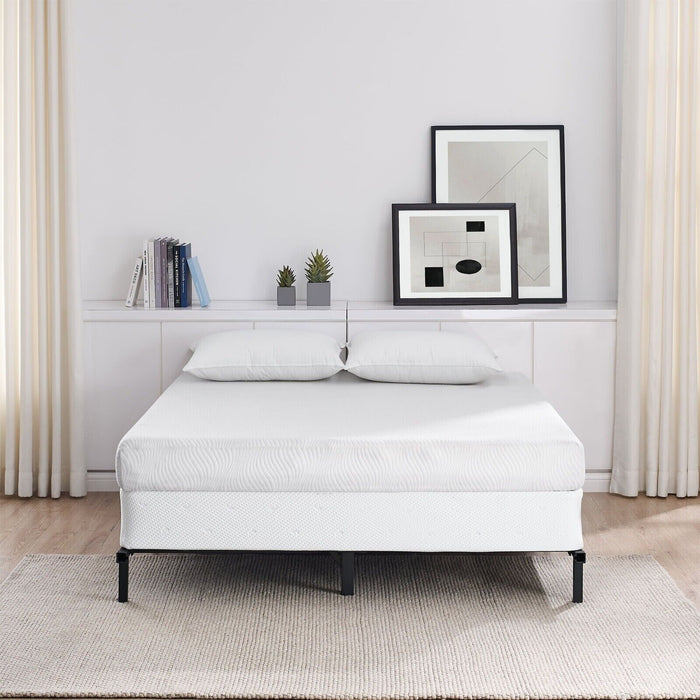 Mainstays 7" Adjustable Metal Bed Frame, Black, Adjusts Twin - Queen, Box Spring Required - new