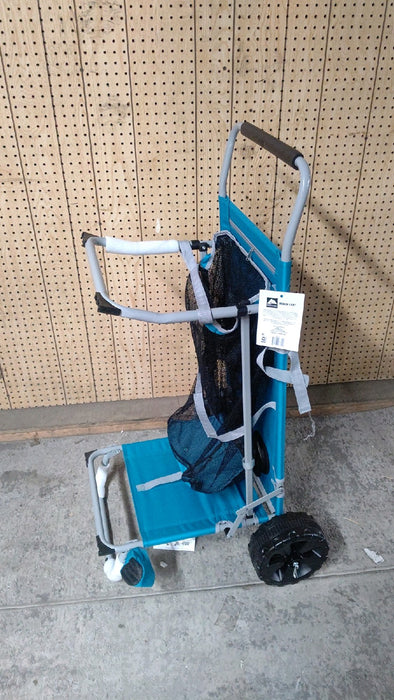 Ozark Trail Sand Island Convertible Beach Cart, Blue, Outdoor Camping Wagon, Adult, Steel Tubing, 43.5in Height - open_box