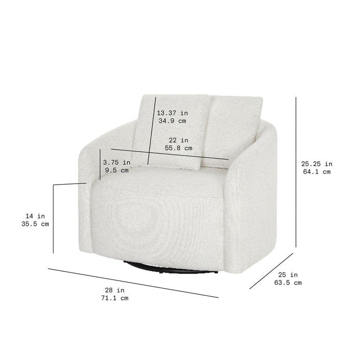 Beautiful Drew Kids Accent Chair by Drew Barrymore, Cream Boucl Fabric - new