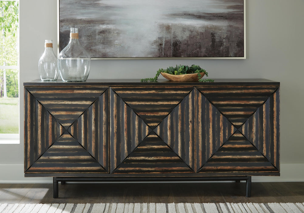 Fair Ridge Distressed Black Accent Cabinet