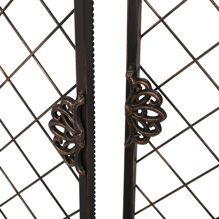 Christopher Knight Home Kristin Iron Fireplace Screen, Black Brushed Gold - new