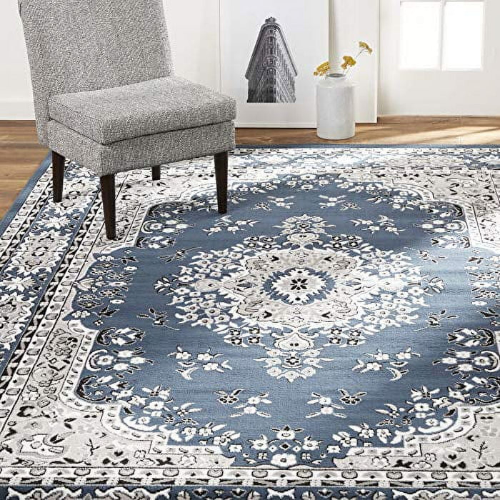 Home Dynamix Premium Sakarya Traditional Medallion Area Rug, Blue/Ivory, 21"x35" - new