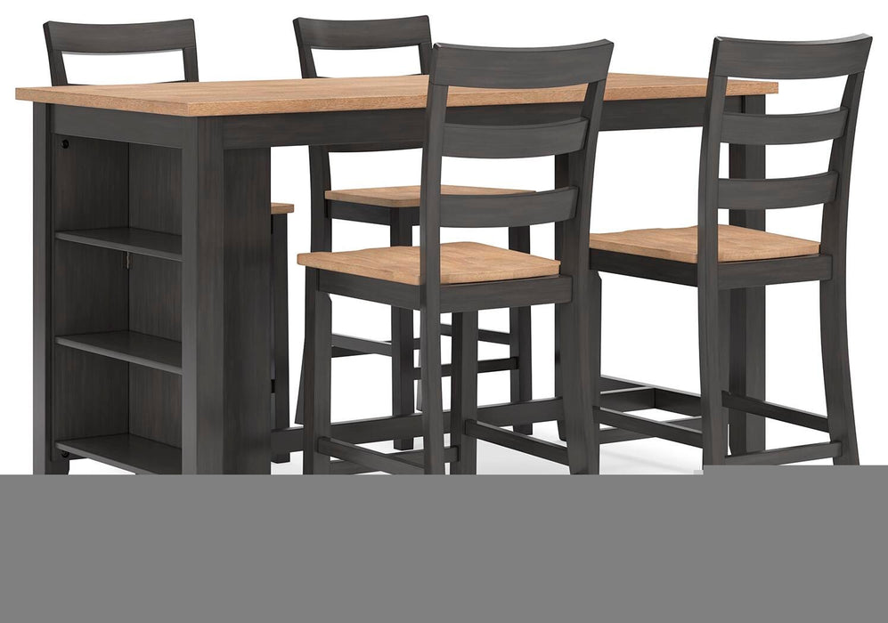 Gesthaven Natural/Brown Gesthaven Counter Height Dining Table and 4 Barstools