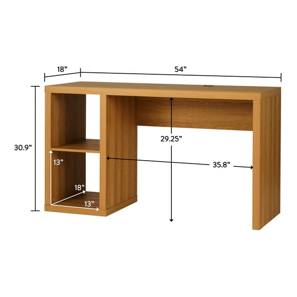 Better Homes & Gardens Cube Storage Office Desk, Light Honey - new