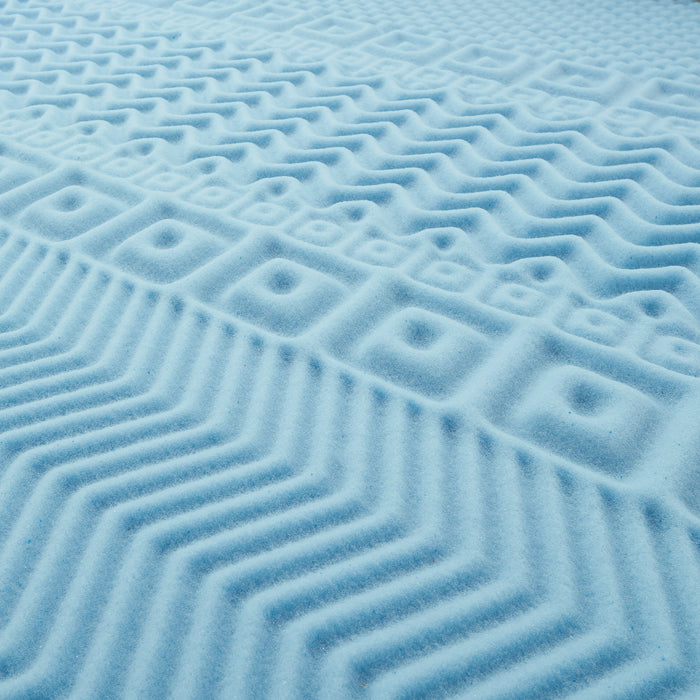 Mainstays 1.5” 7-Zone Reversible Memory Foam Mattress Topper, Queen - new