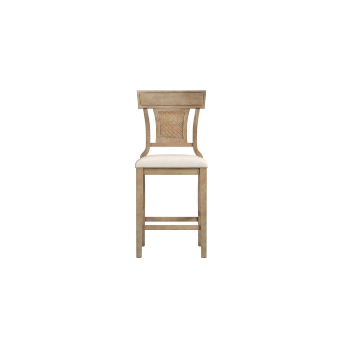 Linon Rylan 26" Counter Stool, Rustic Graywash/Beige - new