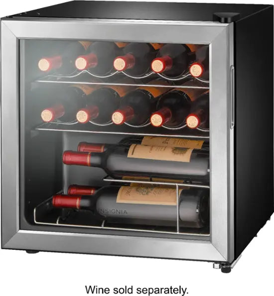 Insignia™ - 14-Bottle Wine Cooler - Stainless Steel - open_box