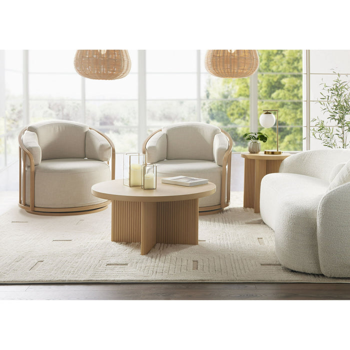 Better Homes & Gardens Lillian Fluted Coffee Table, Natural Pine Finish - new