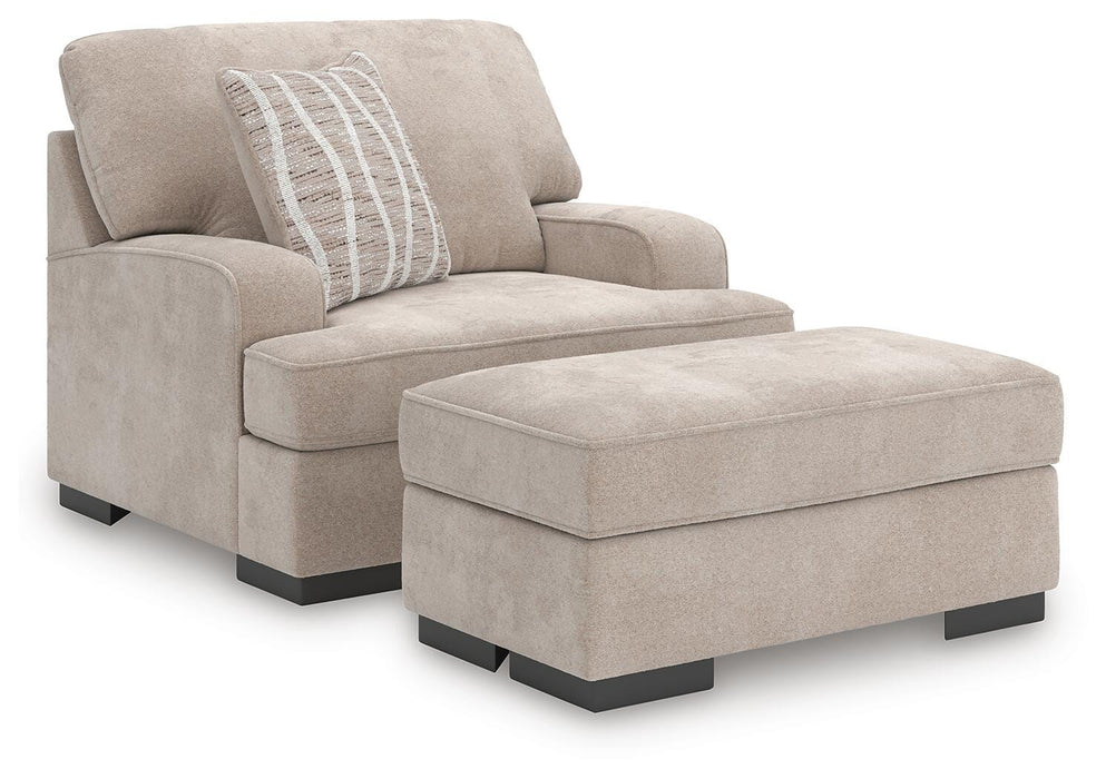 High Profile Taupe High Profile Chair and Ottoman