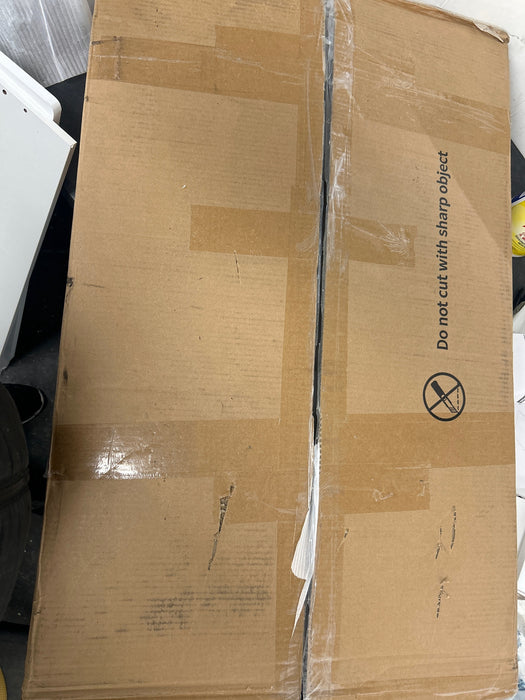 35.4" Modern High Glossy Rectangular Coffee Table with LED Light and Drawers - new