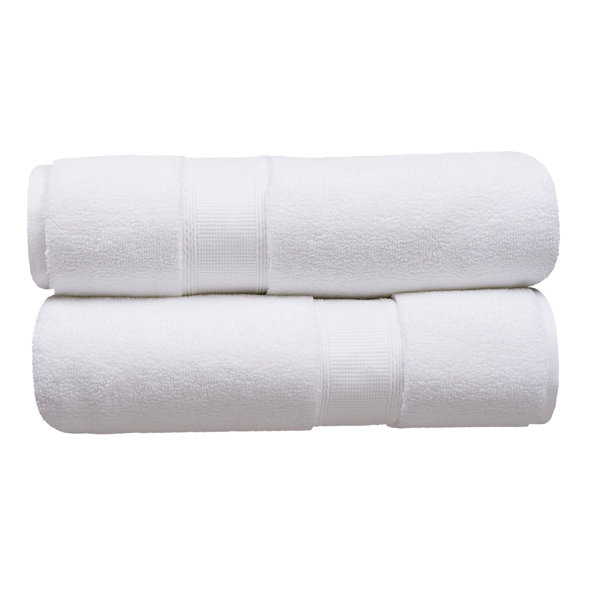 Hotel Style 58”L x 30”W Egyptian Cotton Bath Towels, Arctic White, 2 Pack - new