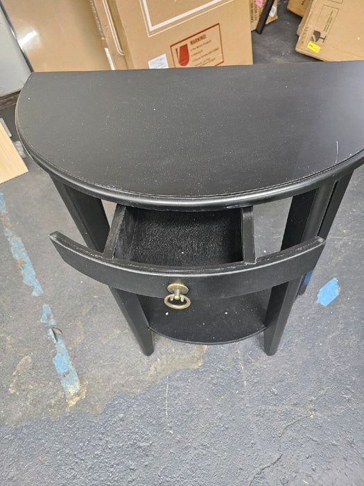 ACME Elcee Half Moon 1-Drawer Wooden Console Table with Bottom Shelf in Black - new