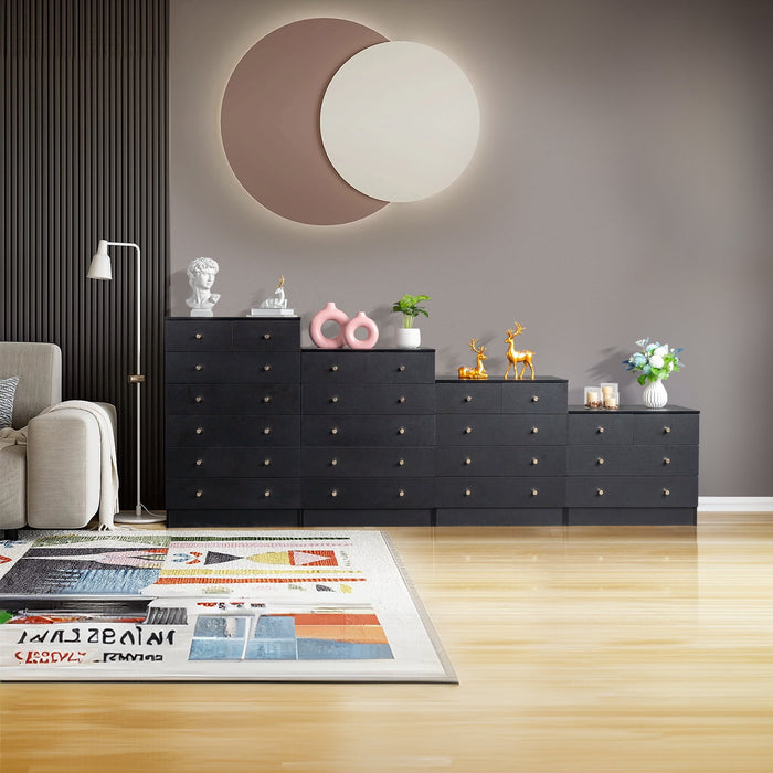 UBesGoo 5 Drawer Wood Dresser for Bedroom, Chest of Drawers, Storage Organization Unit for Clothing, Black - new