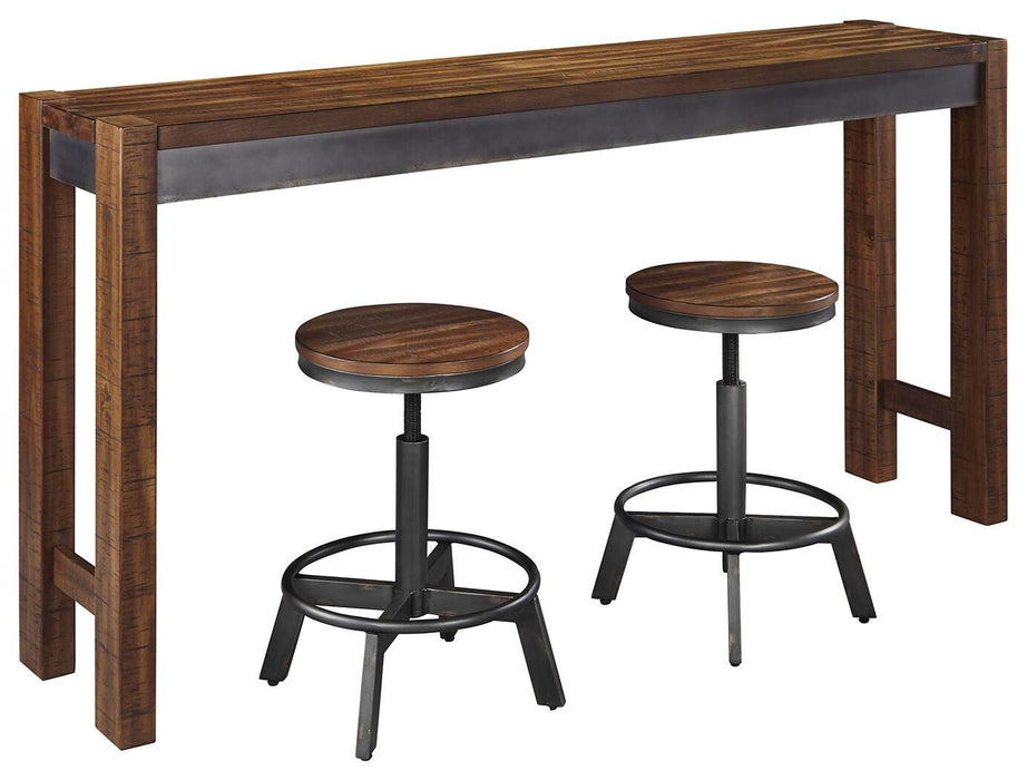 Torjin Brown/Gray Torjin Counter Height Dining Table and 2 Barstools
