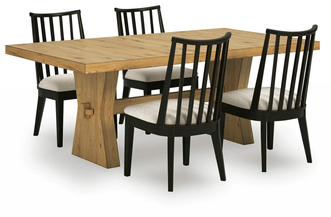 Galliden Light Brown Galliden Dining Table and 4 Chairs