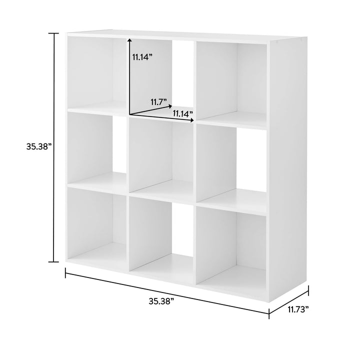 Mainstays 11 9-Cube Storage Organizer, White - use_like_new
