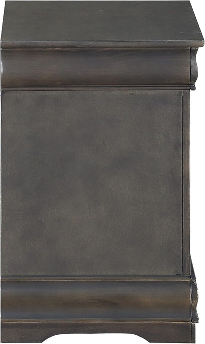 Traditional 2-Drawer Nightstand with Metal Handles, Fully Assembled, 21" L x 15" W x 24" H -