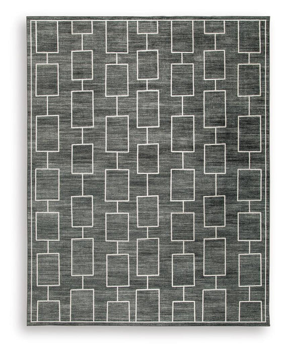 Elderland Black/Gray Washable Large Rug