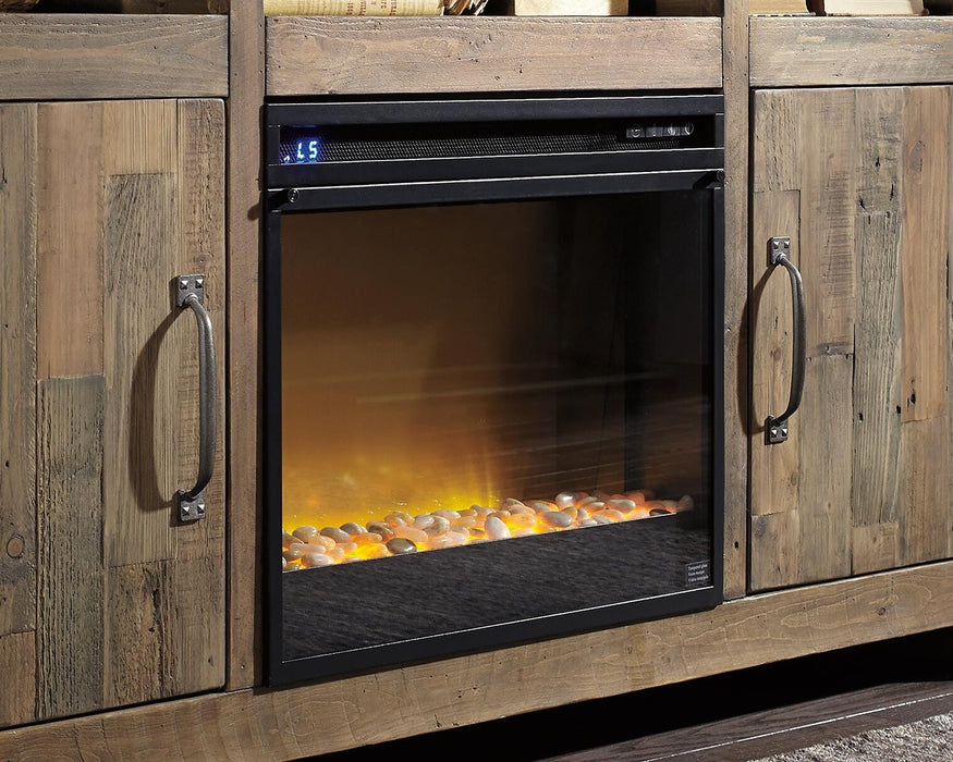 Entertainment Accessories Black Fireplace Insert Glass/Stone