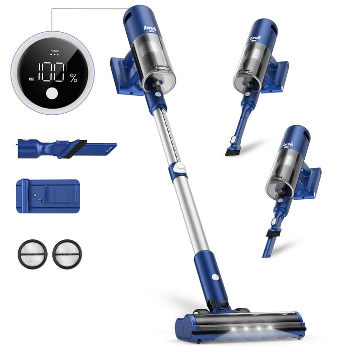 INSE Lightweight Cordless Vacuum with 30Kpa Powerful Suction & 60 Mins Runtime, Stick Vacuum for Carpet, Tile, Pet Hair, Hardwood Floors - new