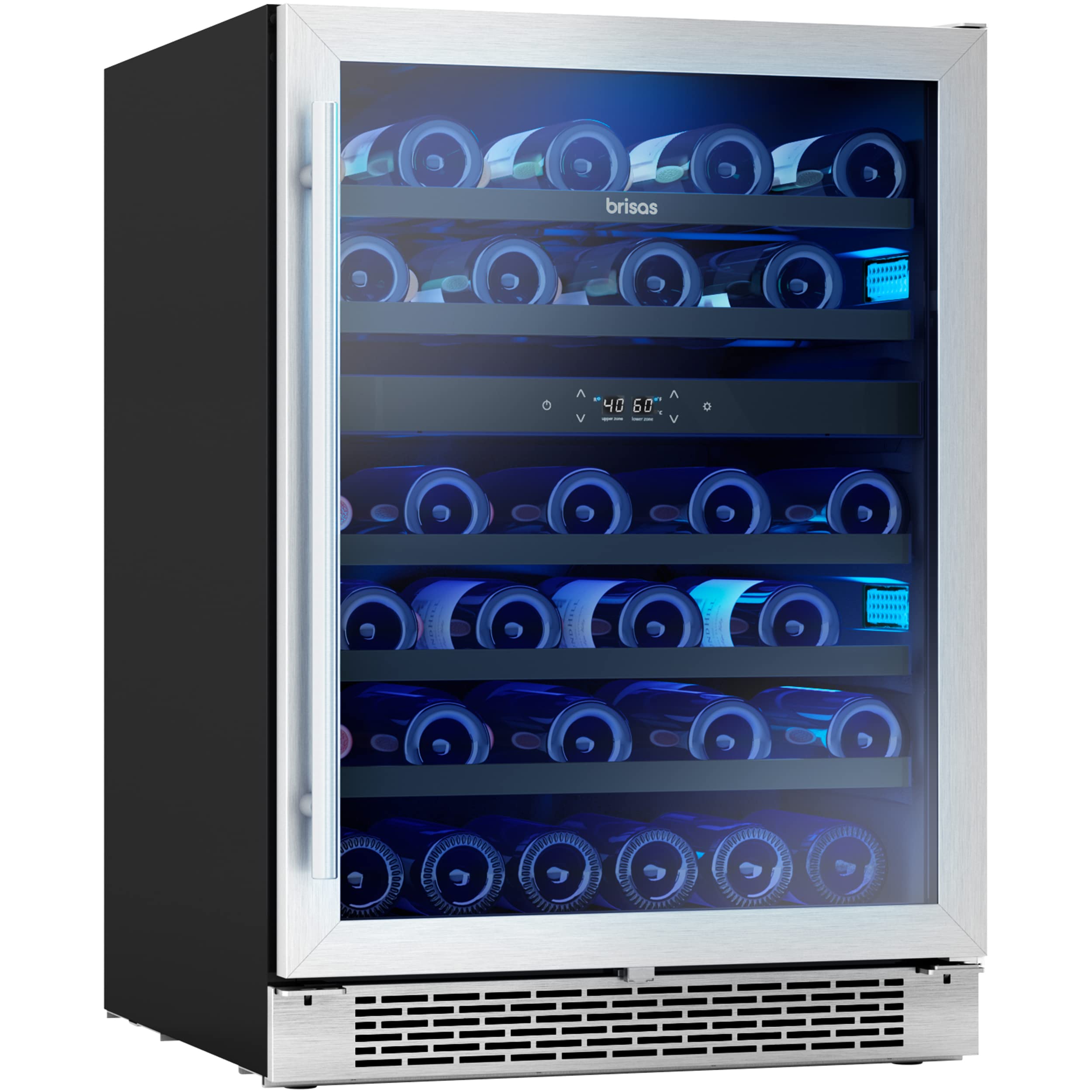 Zephyr Brisas 24 Inch Brisas Dual Zone Wine Cooler From cool to cold, two temperature zones give you tons of flexibility when storing red and white and pink wines. - open_box