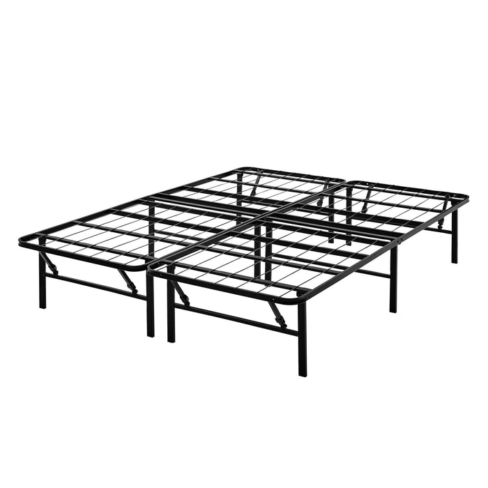 Mainstays 14 High Quad Fold Steel Platform Bed Frame, King - open_box