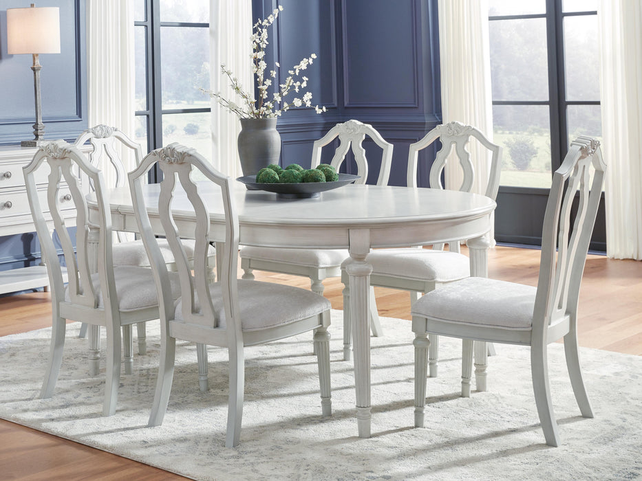 Montelaine Antique White Montelaine Dining Table and 6 Chairs