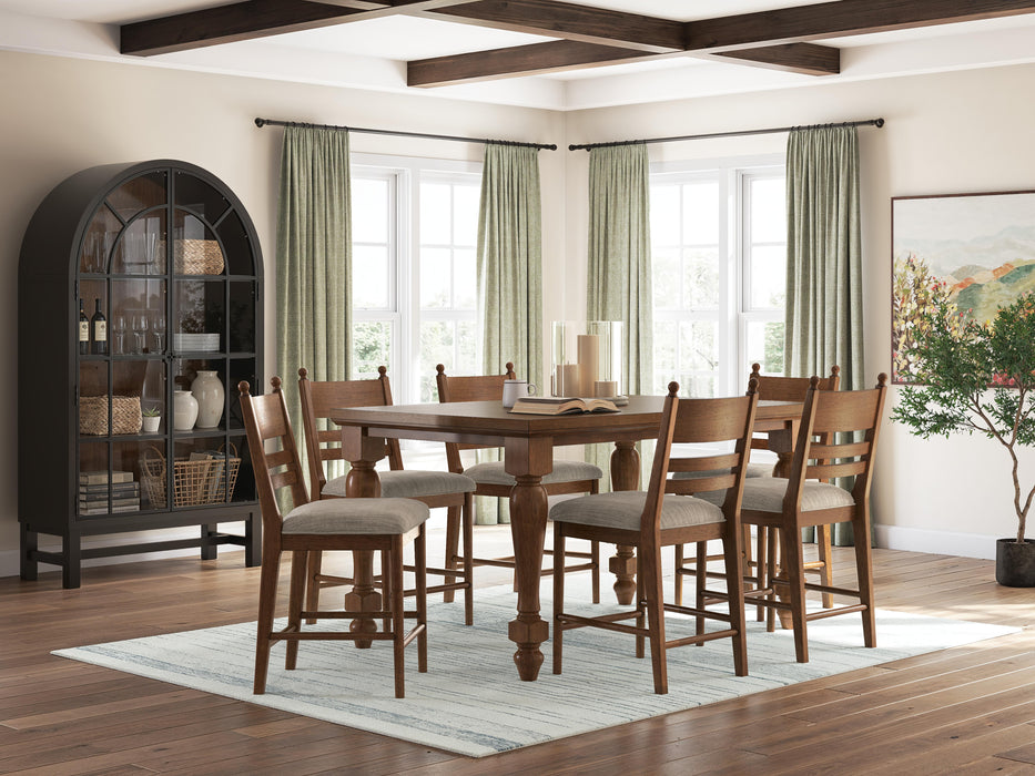 Chadworth Brown Chadworth Counter Height Dining Table and 6 Barstools