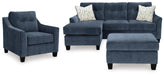 Amity Bay Ink Amity Bay Sofa Chaise, Chair, and Ottoman