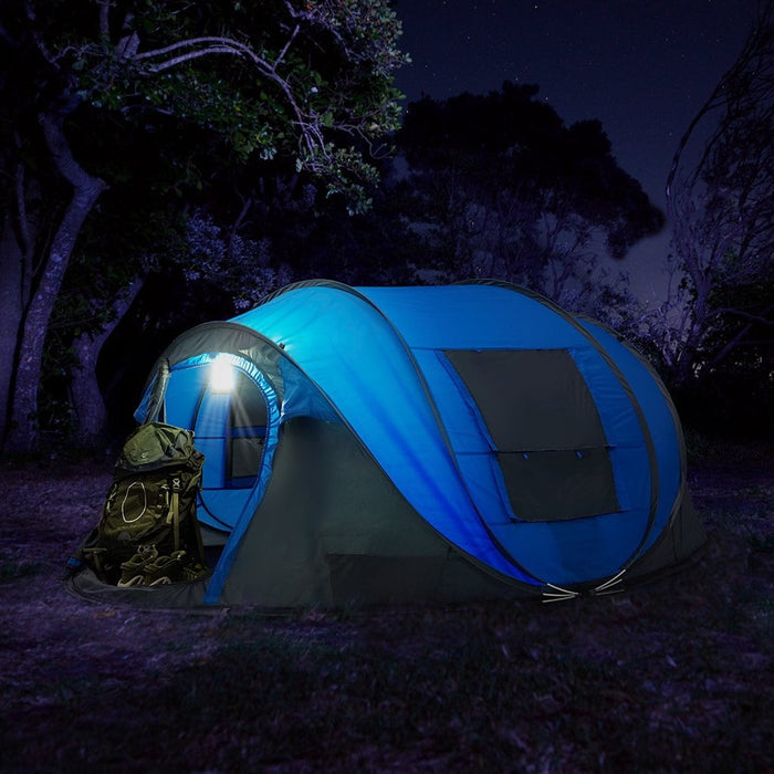 4 Person Pop Up Tents for Camping, CoPedvic Waterproof Instant Family Tents Upgraded Large Size with 2 Doors, Blue - new