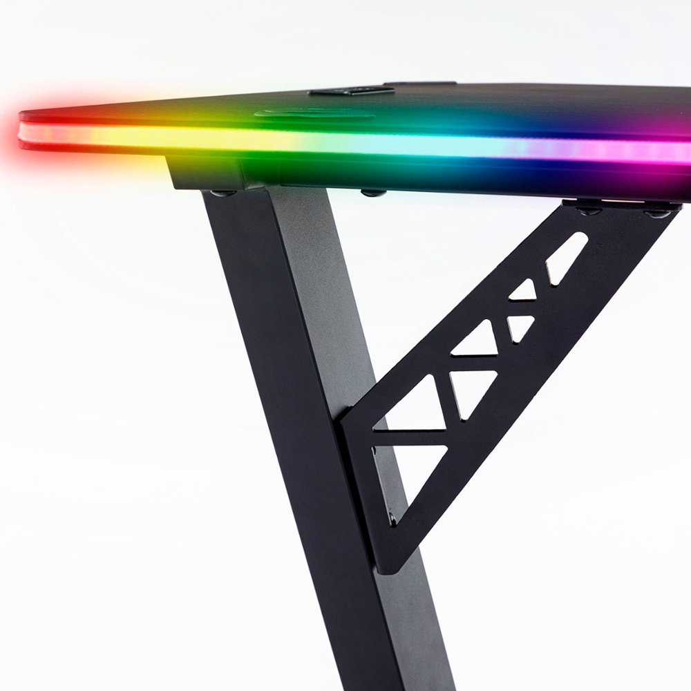 X Rocker - Cobra Gaming Desk with RGB Lighting - Black - new