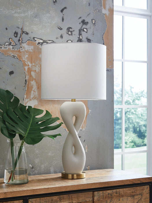Judrich White/Gold Finish Poly Table Lamp (1/CN)
