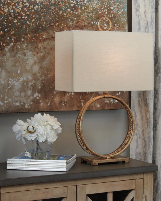 Mahala Antique Gold Finish Metal Table Lamp (1/CN)